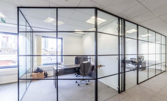 Industrial Style Black Framed Partition-Photo №20