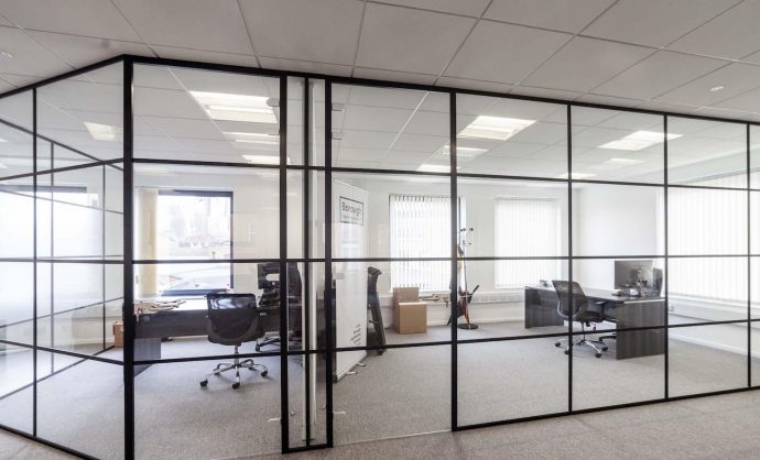 Industrial Style Black Framed Partition-Photo №15