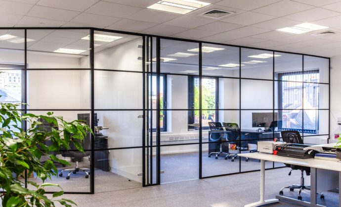 Industrial Style Black Framed Partition-Photo №11