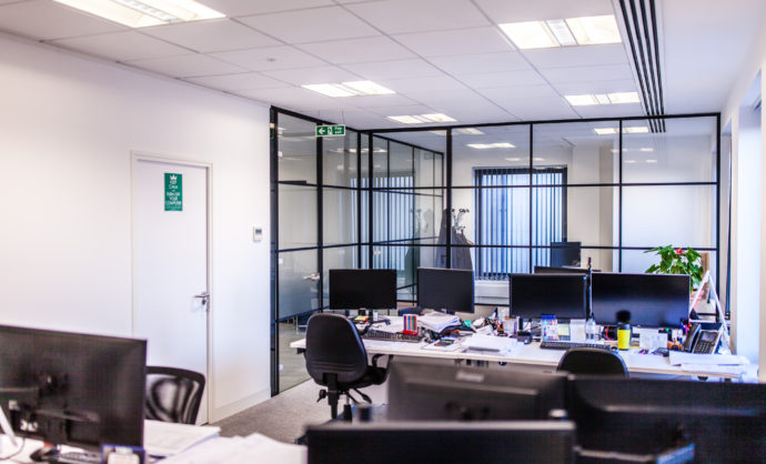 Industrial Style Black Framed Partition-Photo №16