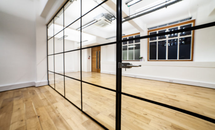 Industrial Style Black Framed Partition-Photo №17