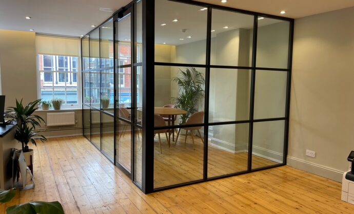 Industrial Style Black Framed Partition-Photo №66