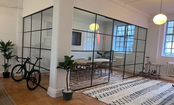 Industrial Style Black Framed Partition-Photo №8