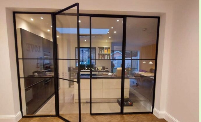 Industrial Style Black Framed Partition-Photo №50