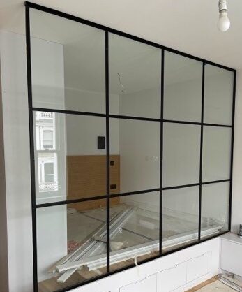Industrial Style Black Framed Partition-Photo №51