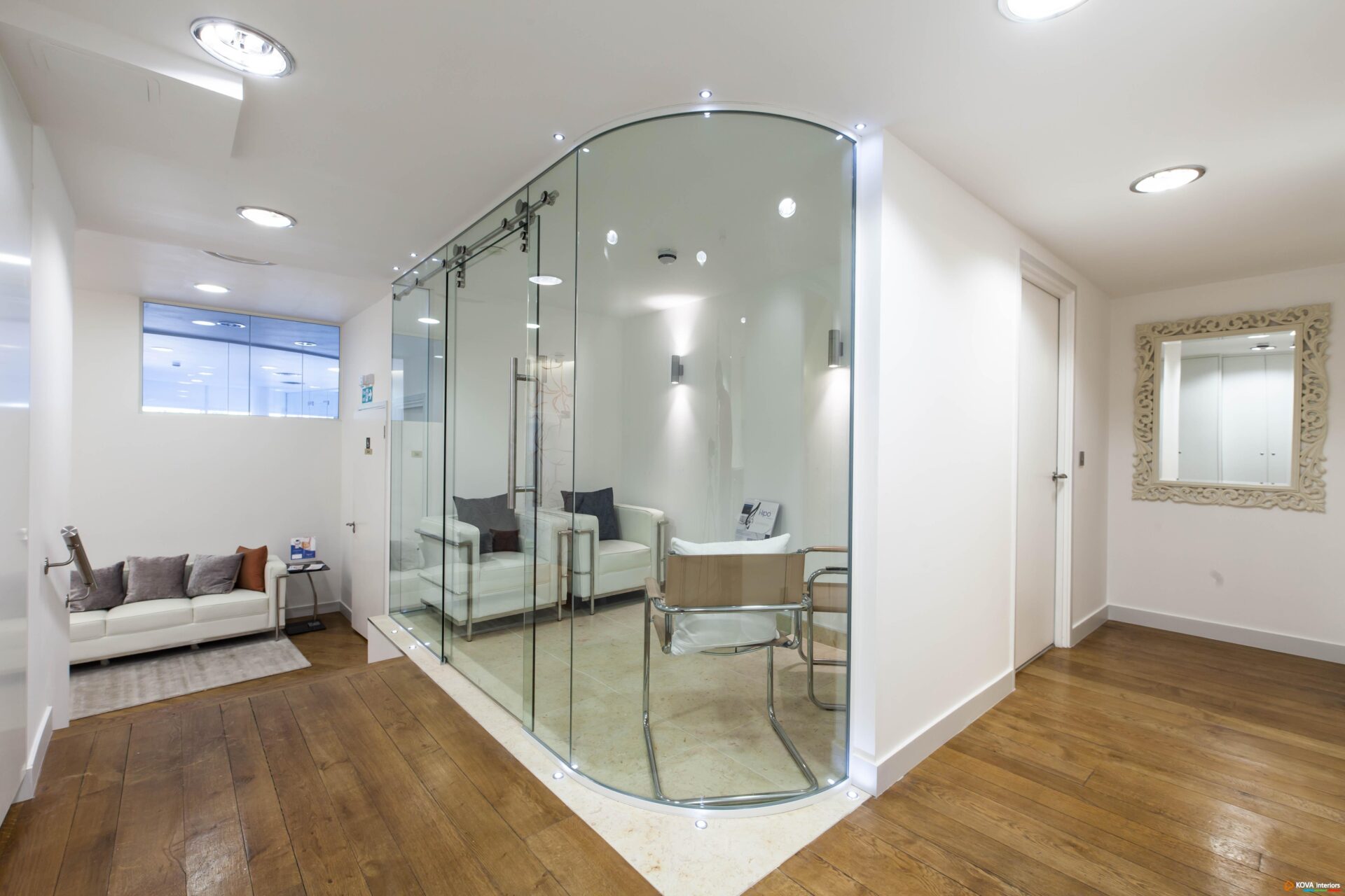 Curved Glass Partition