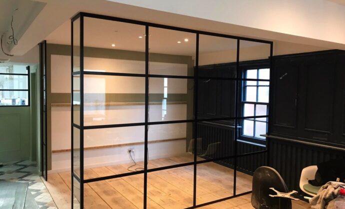 Industrial Style Black Framed Partition-Photo №12