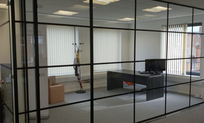 Industrial Style Black Framed Partition-Photo №42