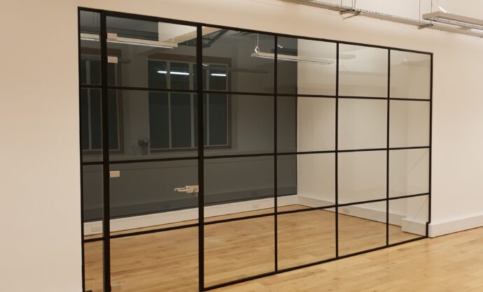 Industrial Style Black Framed Partition-Photo №40