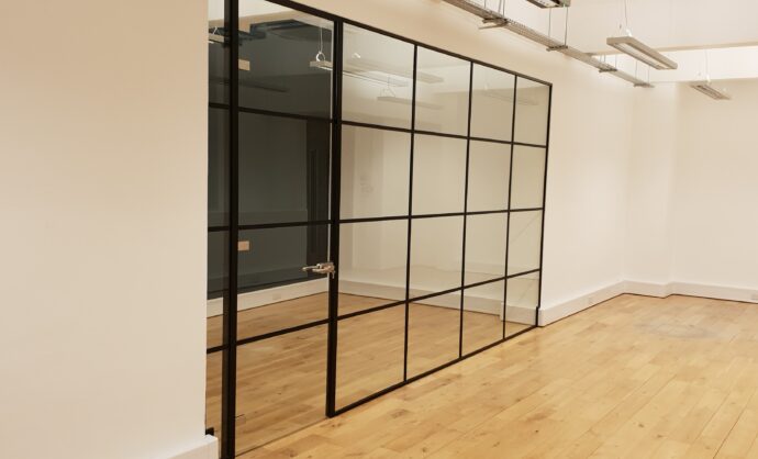 Industrial Style Black Framed Partition-Photo №39