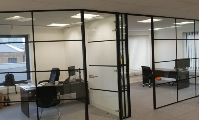 Industrial Style Black Framed Partition-Photo №43