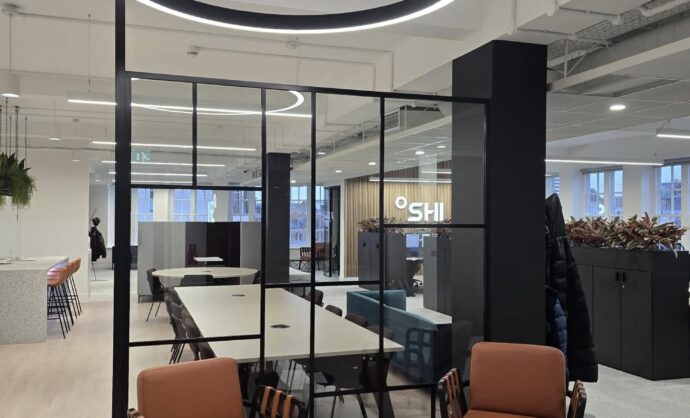 Industrial Style Black Framed Partition-Photo №45