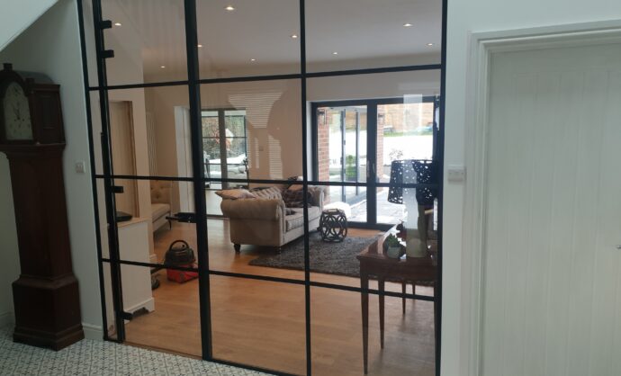 Industrial Style Black Framed Partition-Photo №34