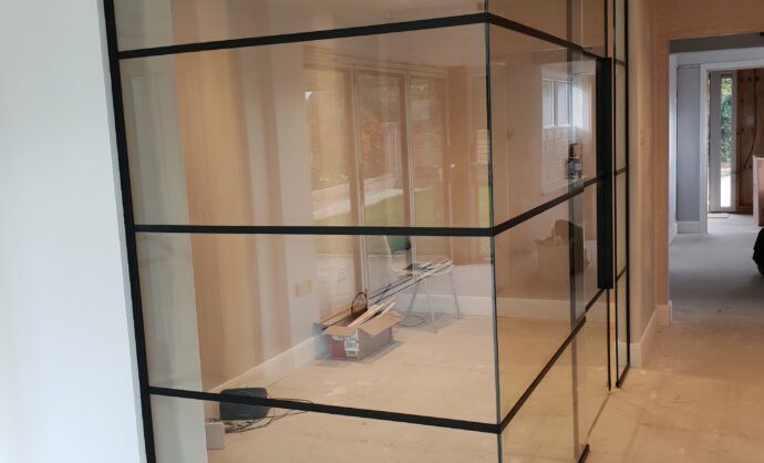 Industrial Style Black Framed Partition-Photo №35