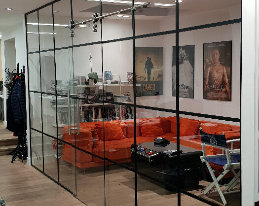 Industrial Style Black Framed Partition-Photo №38