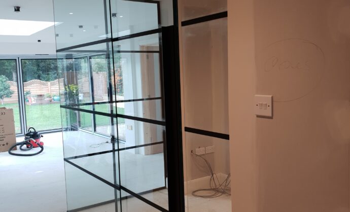 Industrial Style Black Framed Partition-Photo №36