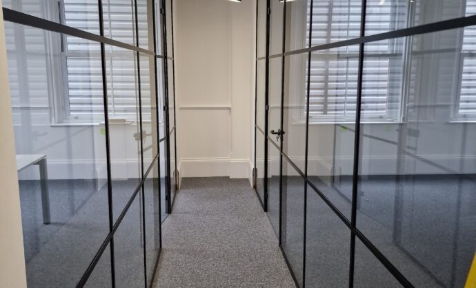 Industrial Style Black Framed Partition-Photo №28