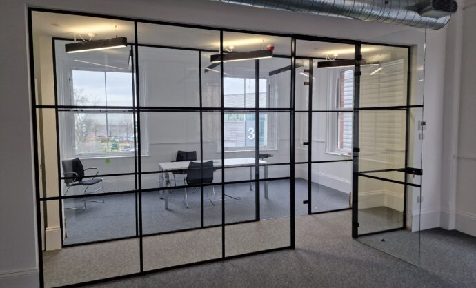 Industrial Style Black Framed Partition-Photo №24