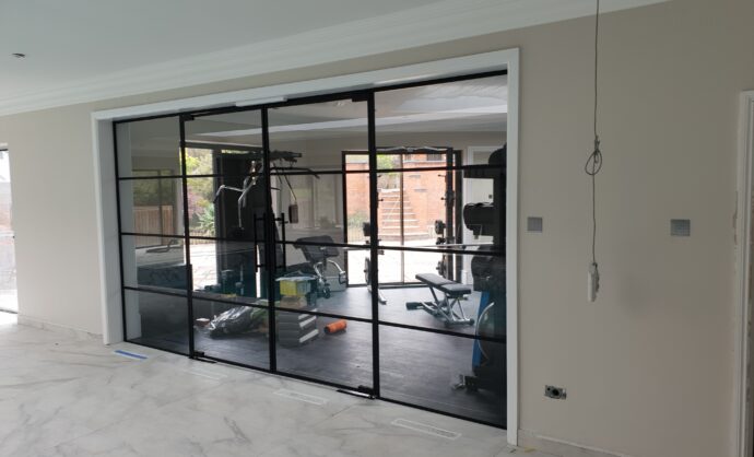 Industrial Style Black Framed Partition-Photo №30