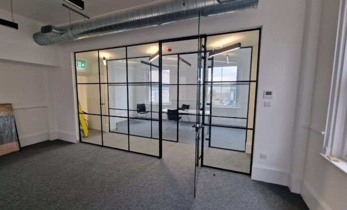 Industrial Style Black Framed Partition-Photo №22