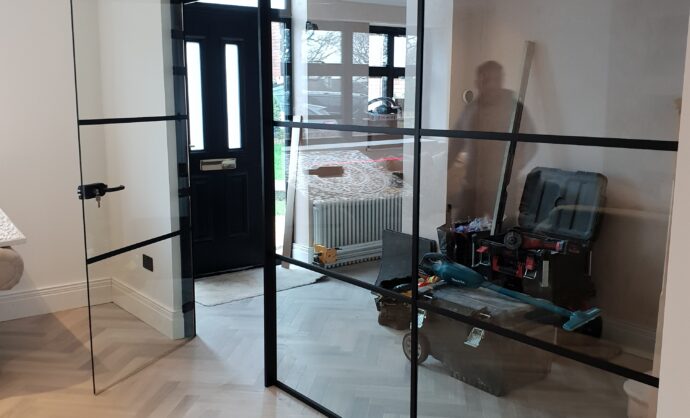 Industrial Style Black Framed Partition-Photo №32