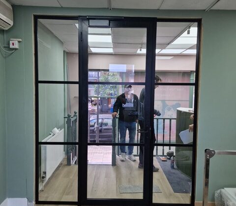 Industrial Style Black Framed Partition-Photo №74
