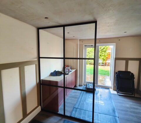 Industrial Style Black Framed Partition-Photo №73