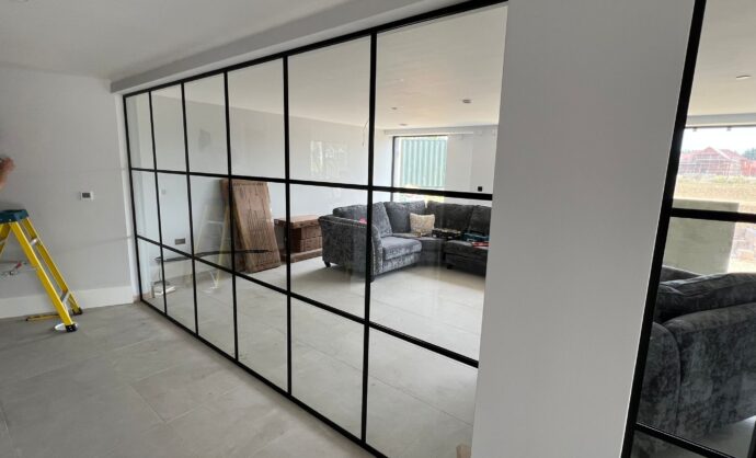 Industrial Style Black Framed Partition-Photo №18